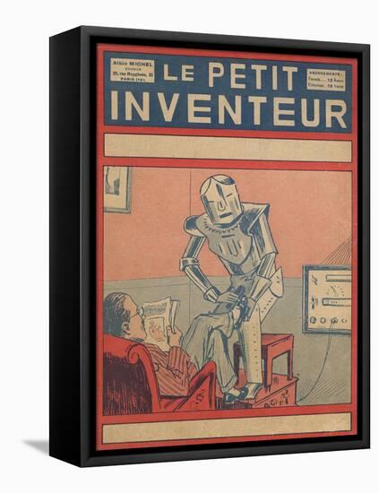 Robot Servant Polishing Shoes-null-Framed Stretched Canvas