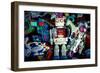 Robot Toys around There Mother Ship-davinci-Framed Art Print