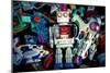 Robot Toys around There Mother Ship-davinci-Mounted Art Print