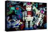 Robot Toys around There Mother Ship-davinci-Stretched Canvas