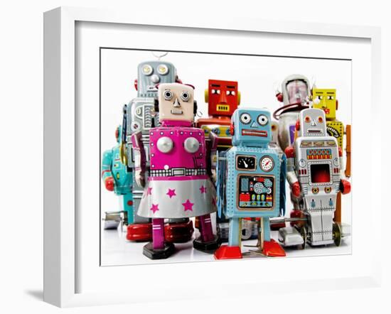 Robot Toys-davinci-Framed Art Print