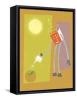 Robot watering a plant-Harry Briggs-Framed Stretched Canvas