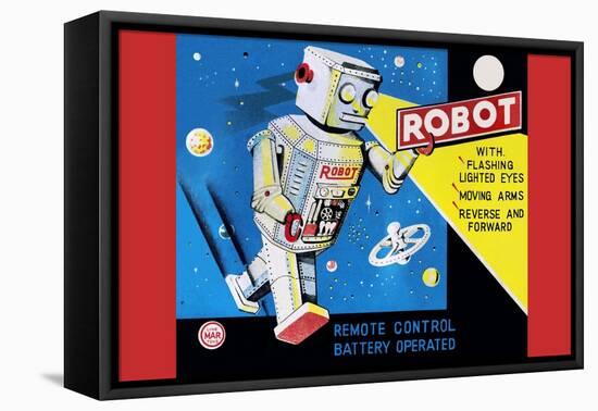 Robot with Flashing Lighted Eyes-null-Framed Stretched Canvas