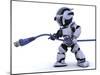Robot with Rj45 Network Cable-kjpargeter-Mounted Art Print