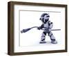 Robot with Rj45 Network Cable-kjpargeter-Framed Art Print