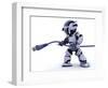 Robot with Rj45 Network Cable-kjpargeter-Framed Art Print