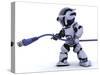 Robot with Rj45 Network Cable-kjpargeter-Stretched Canvas