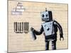 Robot-Banksy-Mounted Giclee Print