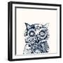 Robotic Owl Head.-RYGER-Framed Art Print