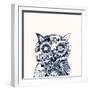 Robotic Owl Head.-RYGER-Framed Art Print