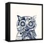 Robotic Owl Head.-RYGER-Framed Stretched Canvas