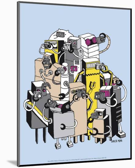 Robots 2-Ghica Popa-Mounted Art Print