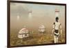 Robots and Machines Mining an Alien World-null-Framed Art Print