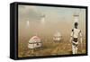 Robots and Machines Mining an Alien World-null-Framed Stretched Canvas