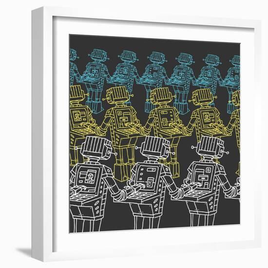 Robots and Personal Computer-JoeBakal-Framed Art Print