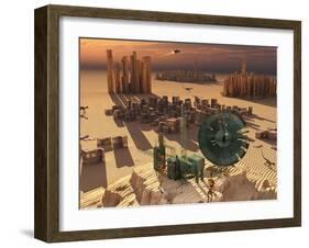 Robots Maintain a Forgotten Colony-Stocktrek Images-Framed Photographic Print