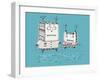 Robots on Beach-Carla Martell-Framed Giclee Print