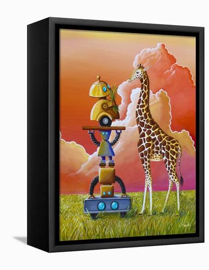 Robots On Safari-Cindy Thornton-Framed Stretched Canvas