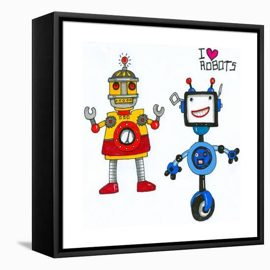 Robots-Wendy Edelson-Framed Stretched Canvas