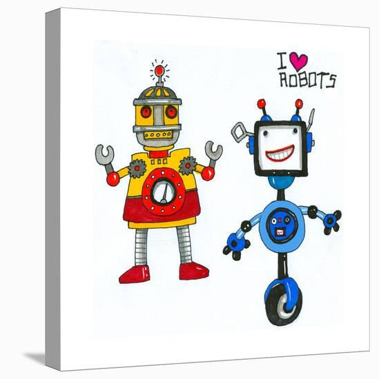 Robots-Wendy Edelson-Stretched Canvas