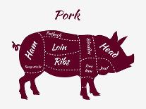 Scheme of Beef Cuts for Steak and Roast-robuart-Art Print