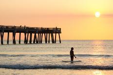 Early Morning at the Pier in Jacksonville Beach, Florida.-RobWilson-Laminated Photographic Print