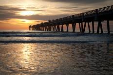 Early Morning at the Pier in Jacksonville Beach, Florida.-RobWilson-Laminated Photographic Print