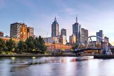 Panorama of Melbourne City, with New Year Fireworks-Robyn Mackenzie-Photographic Print