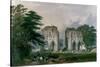 Roche Abbey, View from the West, from 'The Monastic Ruins of Yorkshire', 1842-William Richardson-Stretched Canvas