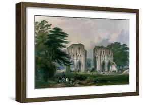 Roche Abbey, View from the West, from 'The Monastic Ruins of Yorkshire', 1842-William Richardson-Framed Giclee Print