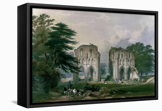 Roche Abbey, View from the West, from 'The Monastic Ruins of Yorkshire', 1842-William Richardson-Framed Stretched Canvas