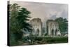 Roche Abbey, View from the West, from 'The Monastic Ruins of Yorkshire', 1842-William Richardson-Stretched Canvas