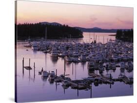 Roche Harbor Marina At dusk, San Juan Island, Washington, USA-Charles Gurche-Stretched Canvas