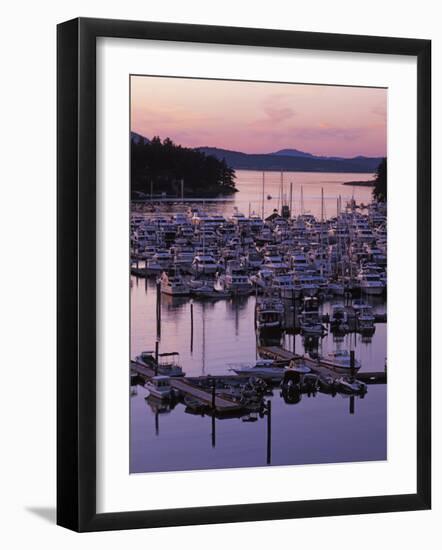 Roche Harbor Marina At dusk, San Juan Island, Washington, USA-Charles Gurche-Framed Photographic Print