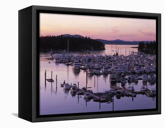 Roche Harbor Marina At dusk, San Juan Island, Washington, USA-Charles Gurche-Framed Stretched Canvas
