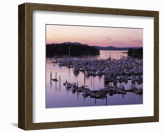 Roche Harbor Marina At dusk, San Juan Island, Washington, USA-Charles Gurche-Framed Photographic Print