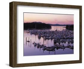 Roche Harbor Marina At dusk, San Juan Island, Washington, USA-Charles Gurche-Framed Photographic Print