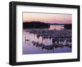 Roche Harbor Marina At dusk, San Juan Island, Washington, USA-Charles Gurche-Framed Photographic Print