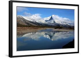 Roche Ronde Reflectsin the Athabasca River, Jasper National Park, Alberta, Canada-Richard Wright-Framed Photographic Print