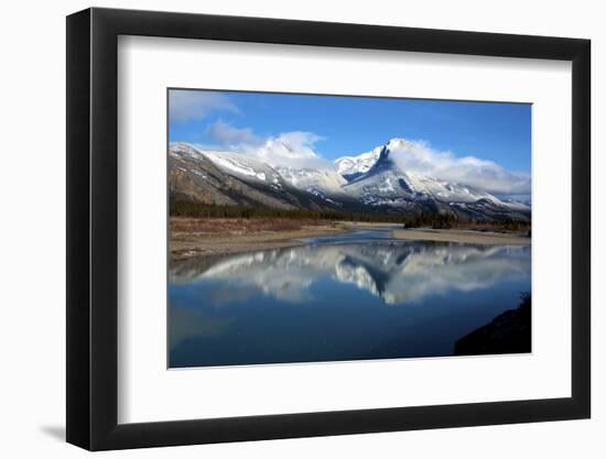 Roche Ronde Reflectsin the Athabasca River, Jasper National Park, Alberta, Canada-Richard Wright-Framed Photographic Print