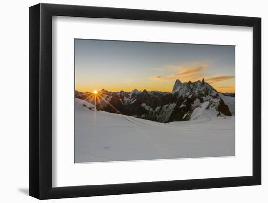 Rochefort ridge with Dent du Geant, Mont Blanc Glacier, Chamonix-Mont-Blanc, Haute-Savoie, Auvergne-Francesco Vaninetti-Framed Photographic Print