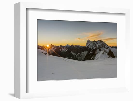 Rochefort ridge with Dent du Geant, Mont Blanc Glacier, Chamonix-Mont-Blanc, Haute-Savoie, Auvergne-Francesco Vaninetti-Framed Photographic Print