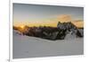 Rochefort ridge with Dent du Geant, Mont Blanc Glacier, Chamonix-Mont-Blanc, Haute-Savoie, Auvergne-Francesco Vaninetti-Framed Photographic Print