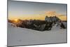 Rochefort ridge with Dent du Geant, Mont Blanc Glacier, Chamonix-Mont-Blanc, Haute-Savoie, Auvergne-Francesco Vaninetti-Mounted Photographic Print