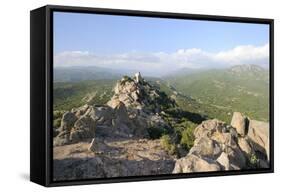 Rocher Du Lion Granite Crags and Maquis Scrub Covered Roccapina Valley-Nick Upton-Framed Stretched Canvas