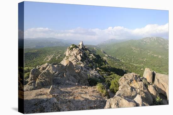 Rocher Du Lion Granite Crags and Maquis Scrub Covered Roccapina Valley-Nick Upton-Stretched Canvas