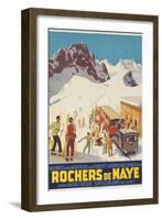 Rochers De Naye, Swiss Ski Travel Poster-null-Framed Giclee Print