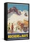 Rochers De Naye, Swiss Ski Travel Poster-null-Framed Stretched Canvas