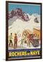 Rochers De Naye, Swiss Ski Travel Poster-null-Framed Giclee Print