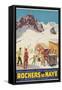 Rochers De Naye, Swiss Ski Travel Poster-null-Framed Stretched Canvas